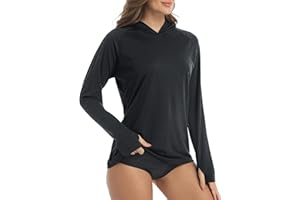 KEFITEVD Womens UPF 50+ Sun Hoodie Shirt Long Sleeve Fishing Hiking Hooded UV Shirts Lightweight Quick Dry Tops