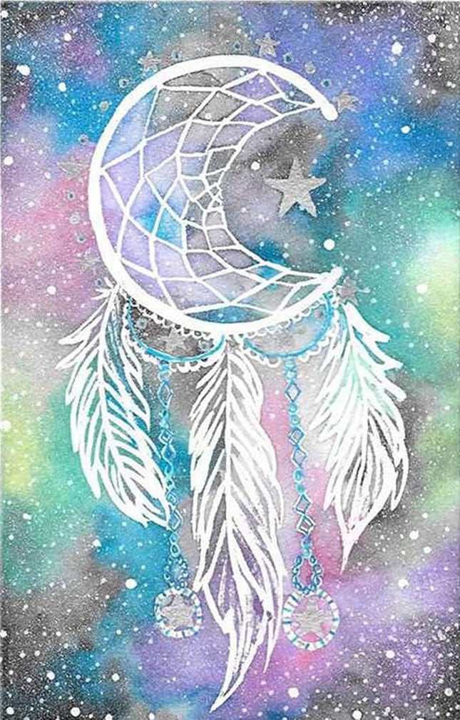 Abillyn Embroidery Cross Stitch Kits Dream Catcher, Stars Galaxy Milky Stamped with Printed