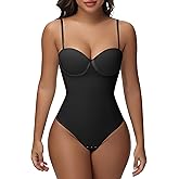 SHAPSHE Strapless Shapewear Corset Bodysuit Tops for Women Tummy Control V Neck Thong Body Shaper Going Out Outfits