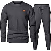 JMIERR Men's 2 Piece Outfits Knit Jacquard Pullover Sweatshirt Tracksuit & Joggers Sweatpants Sweatsuit Sets with Pockets