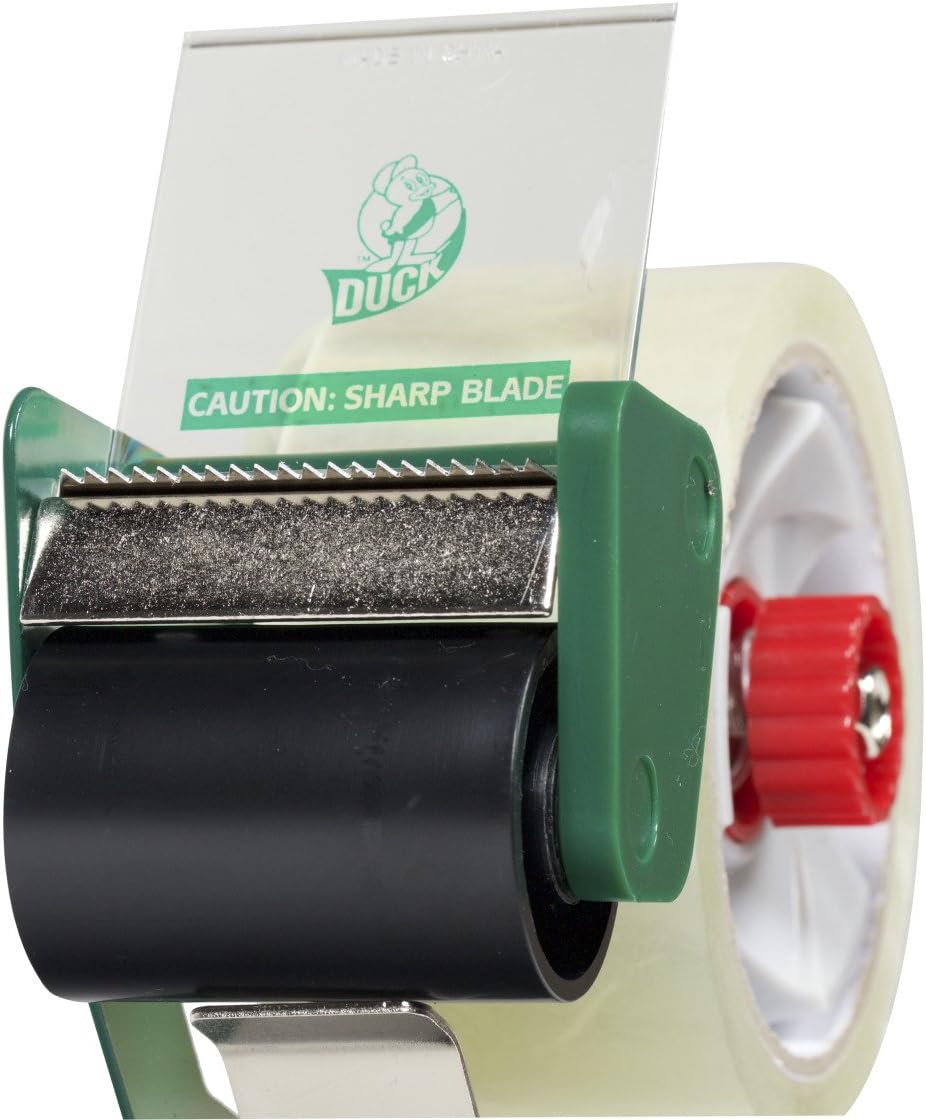 Duck Brand Standard Tape Gun with Foam Handle, Includes 1 Roll of 54 Yard Standard Tape (669332), Green/Black : Packing Tape Dispensers : Office Products