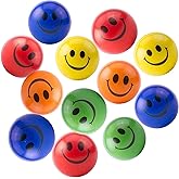 DOPHYRANIX Smile Funny Face Squeeze Stress Balls Fun Stress Relief Toys Therapeutic Educational Balls Bulk 1 Dozen 2.5" Stres
