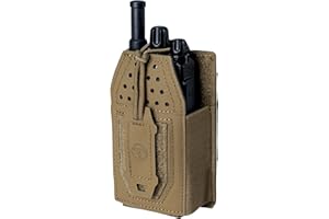 TOPTACPRO Tactical Radio Holster Molle Radio Pouch Universal Radio Holder For Walkie Talkie Motorola BaoFeng UV-5R BF-F8HP Adjustable Storage Rifle Magazine Pouch(Coyote Brown)
