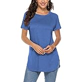 Newchoice Women's Casual Batwing Long Sleeve T Shirt Round Neck Basic Loose Tunic Tops