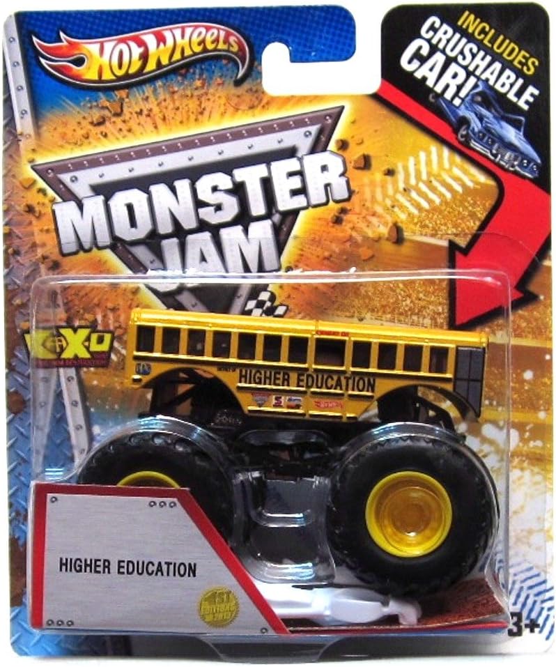 HOT WHEELS 2013 RELEASE HIGHER EDUCATION SCHOOL BUS MONSTER JAM WITH