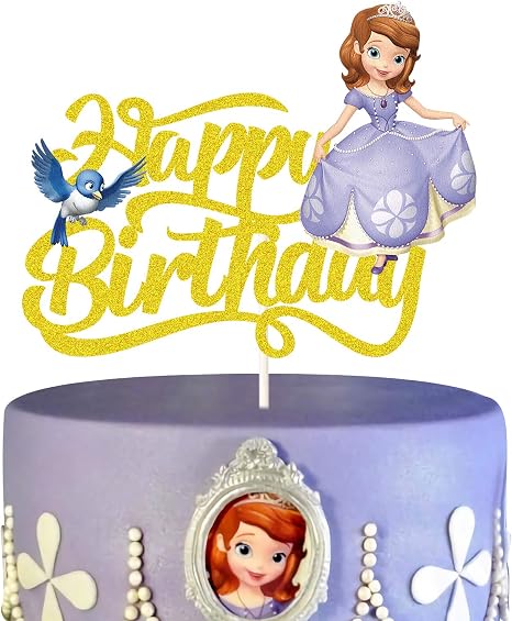 Disney Princess Sofia Inspired Cake Topper Girls Princess Party Favor Sofia The First Theme Birthday Party Suppliers Lynheva Gold Glitter Sofia Cake Topper Cake Toppers Cake Cupcake Toppers Wararenergy Com