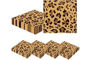 KILYPARTY 50Pcs Party Napkins Leopard Print Theme Party Paper Napkins Safari Paper Napkins Set Animal Paper Luncheon Napkins Animal Leopard Theme Party Supplies (50)
