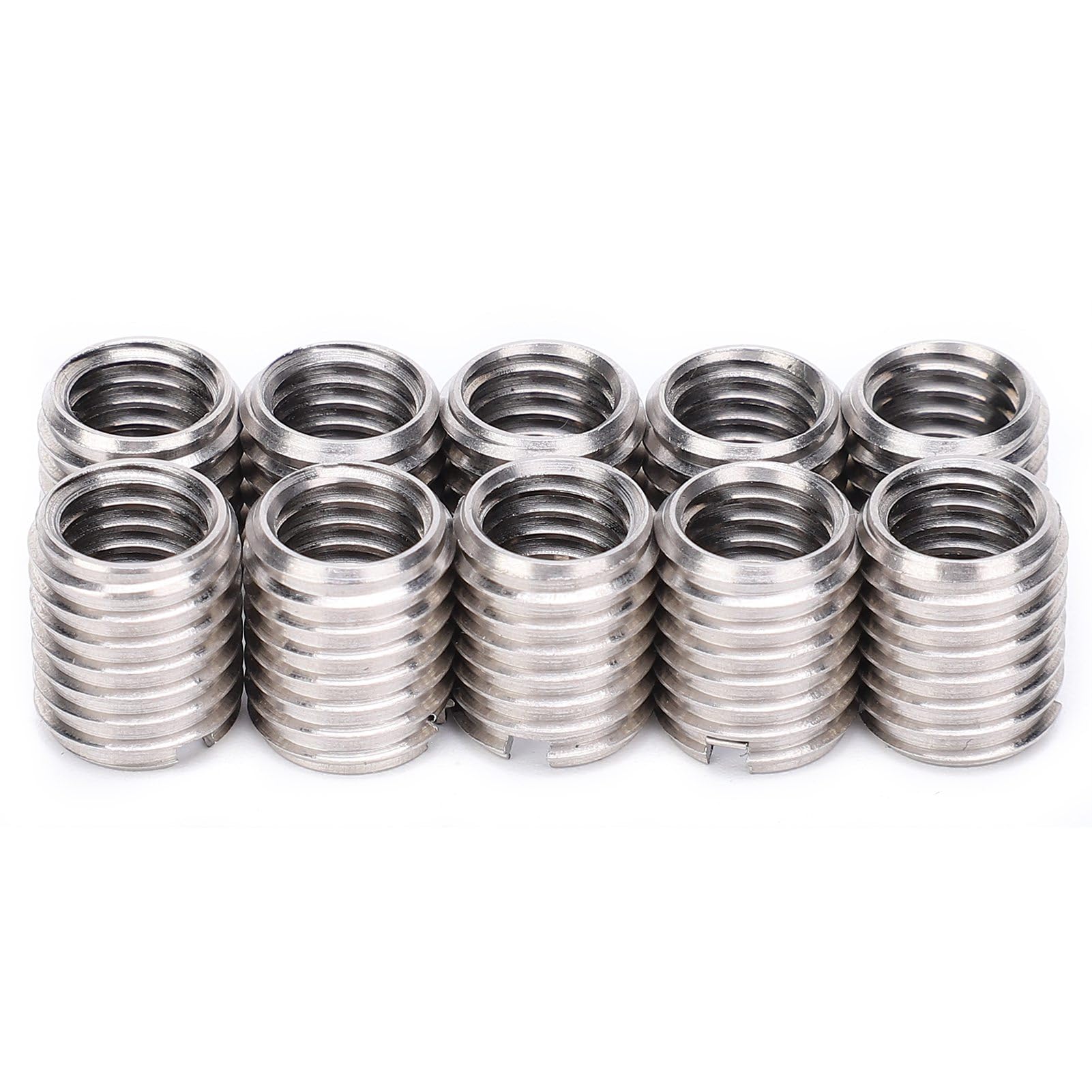 10 PCS Stainless Steel Insert Nuts with M8 x 1.25 Female and M10 x 1.5 Male Threaded Bolts for Furniture Fixings and Woodworking Projects