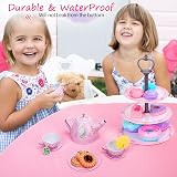 Auney 36 PCS Tin Tea Set Unicorn Toys for Girls Tea Party Pretend Play view 4