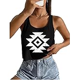Cowgirl Tank Tops for Women Cute Western Graphic Crop Top Sexy Sleeveless Cow Skull Top Country Concert Tee Shirt
