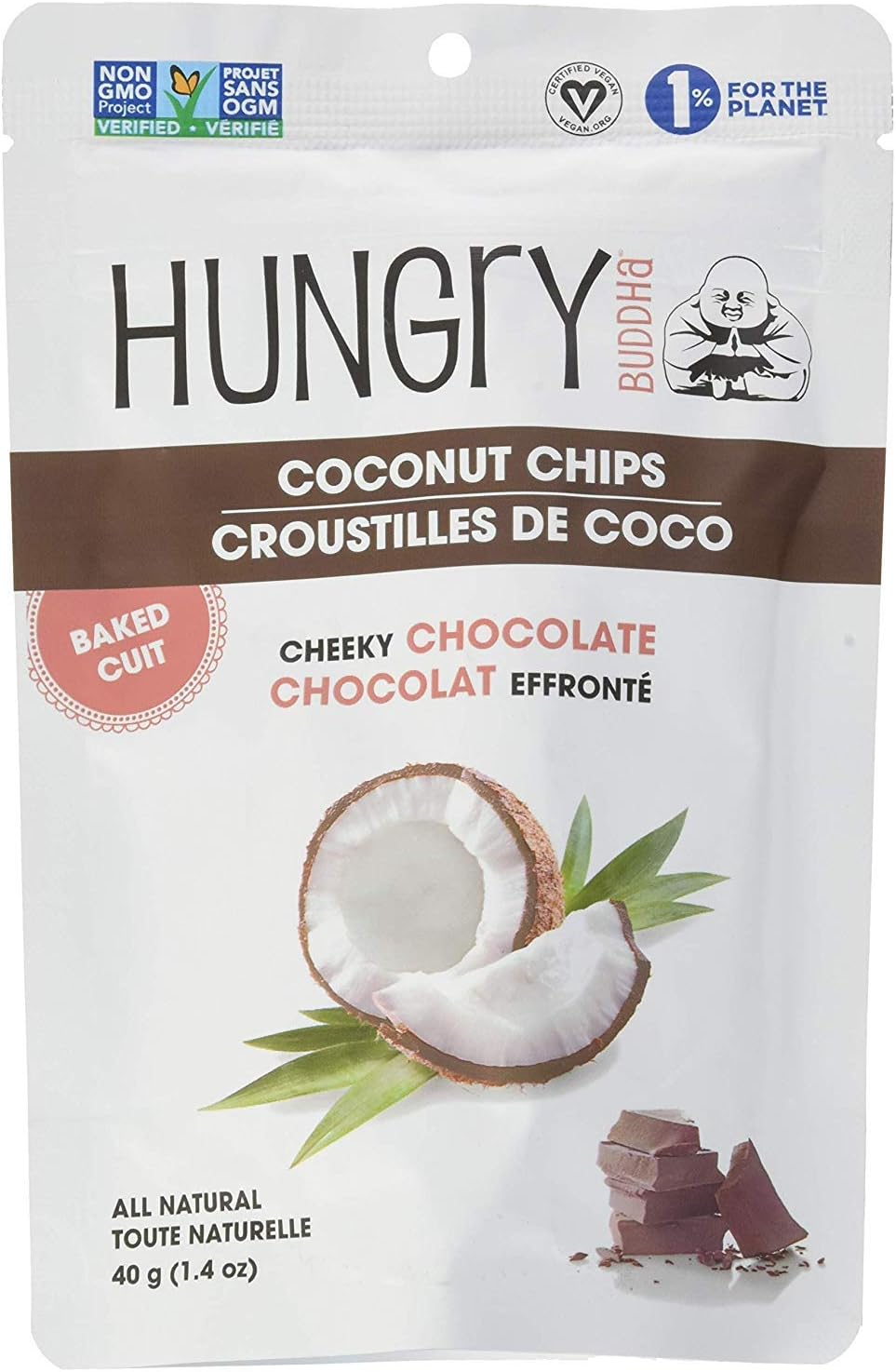 (3) Hungry Buddha Coconut Chips "Cheeky Chocolate" 1.4 oz bags