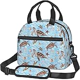 Tezmd Sea Turtles Ocean Reusable Insulated Lunch Box Waterproof Lunch Bag with Detachable and Adjustable Shoulder Strap for Office Picnic or Travel