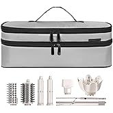 OUUTMEE Double Layer Travel Carrying Case Compatible with Shark Flexstyle, Storage Case for Revlon One-Step Hair Dryer and Volumizer Hot Air Brush Portable Organizer Bag for Dyson Airwrap Styler