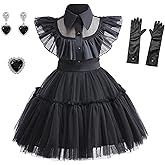 PURFEEL Toddler Baby Girls Black Dress Costume Kids Black Party Dress 1T-7Years