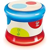 Hape Baby Drum | Colorful Rolling Drum Musical Instrument Toy for Toddlers, Rhythm &amp; Sound Learning, Battery Powered (E0333)