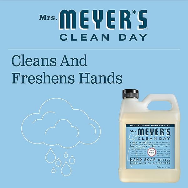 MRS. MEYER’S CLEAN DAY HAND SOAP REFILL, RAIN WATER SCENT, 33 FL OZ BOTTLE