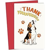 Heollaok Funny Dog Thank You Card for Men Women, Appreciation Card for Pet Lover, Humor Thank You Gift for Vet, Pet Sitter, Friend, or Family