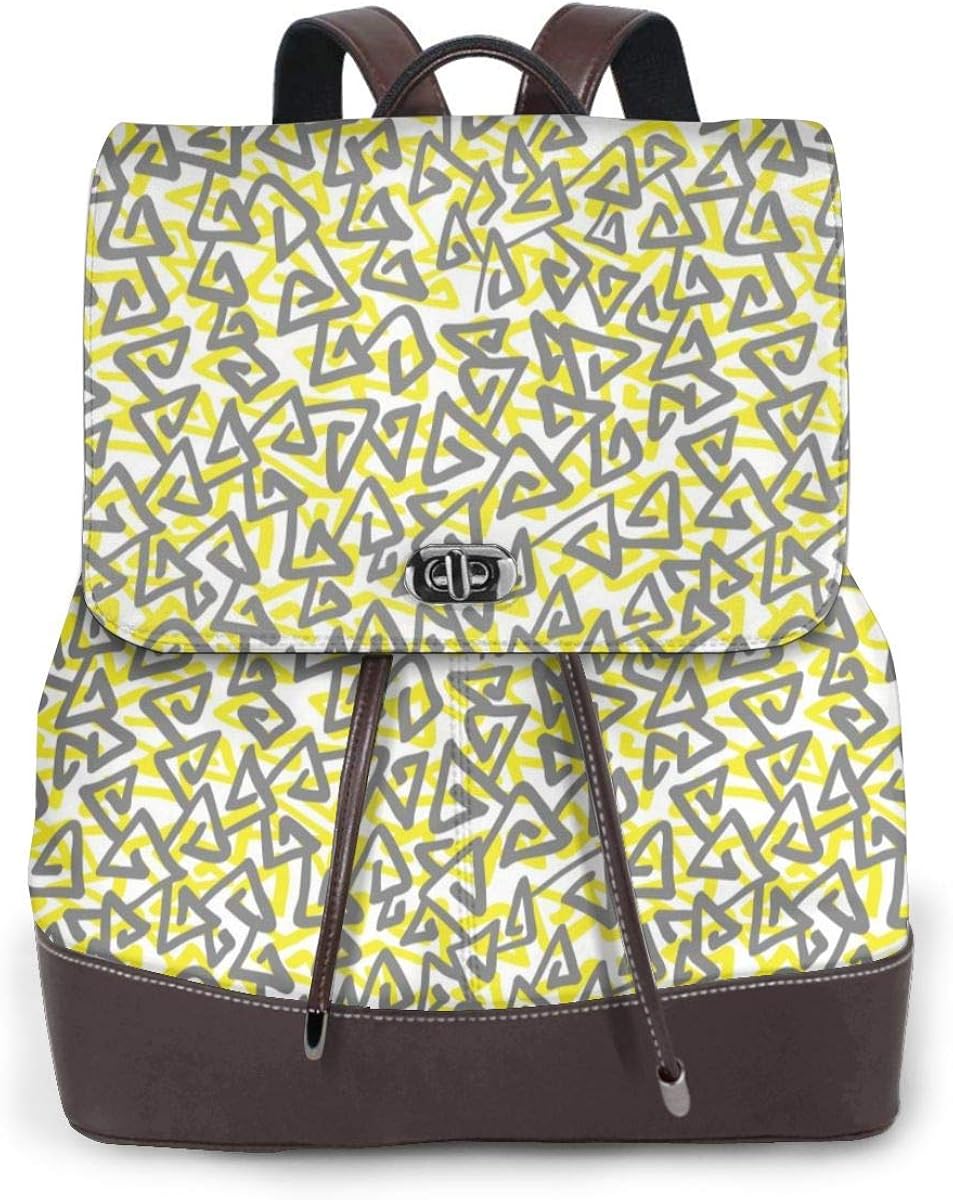 yellow leather backpack purse