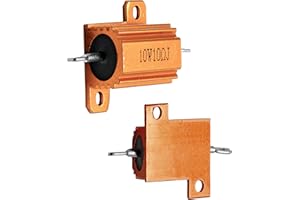 Qjaiune 2 Pack Aluminum Case Resistor 10W 10 Ohm Housing Wirewound Resistors Screw Tap Chassis Mounted for Ring Video Doorbel