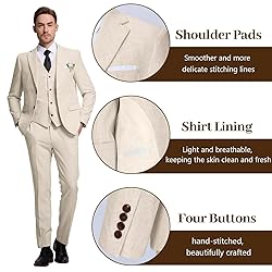 High-End Suits Retro Linen Suits for Men Dark Green