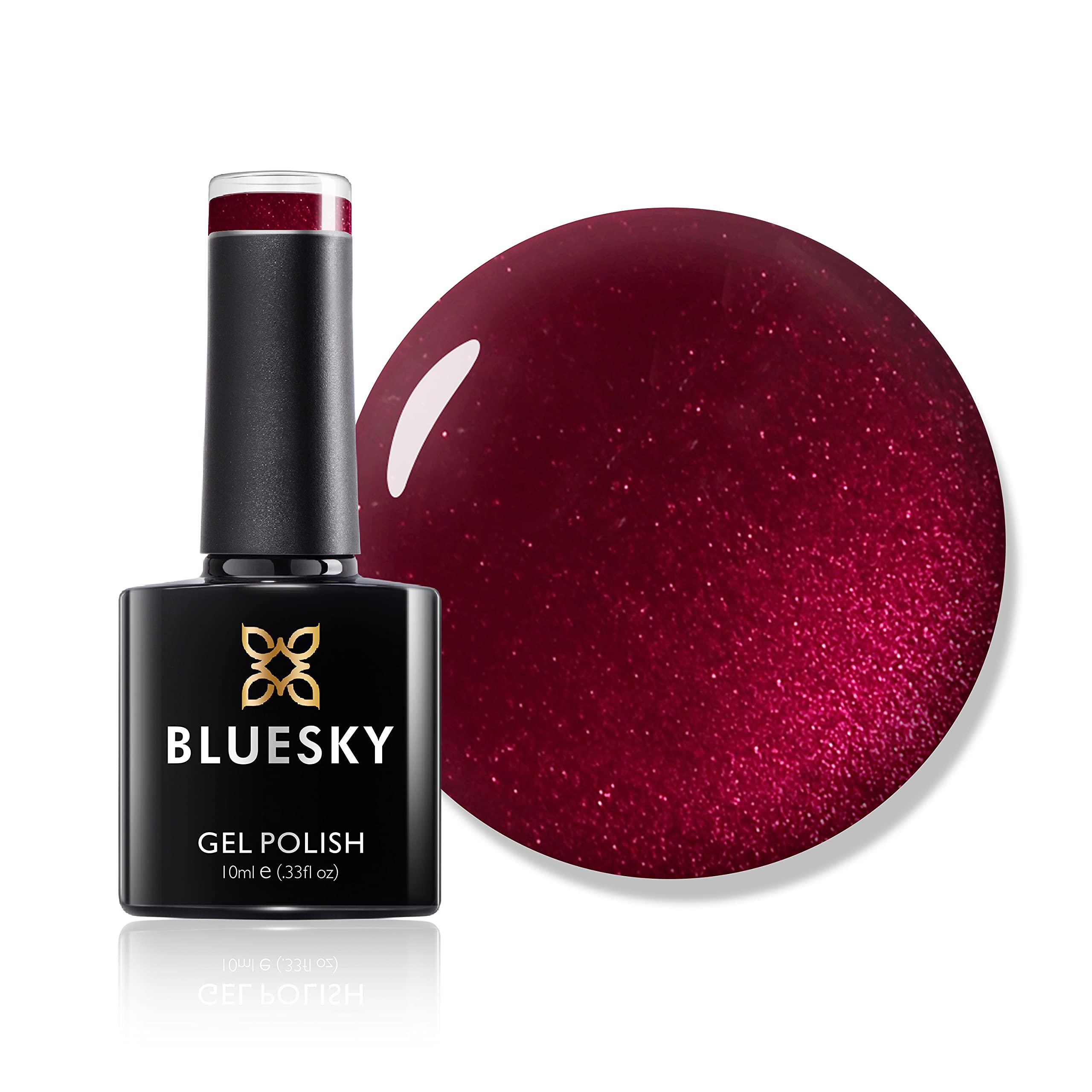 Bluesky Gel Nail Polish, Tartan Punk 80607, Dark Red, Long Lasting, Chip Resistant, 10 ml (Requires Drying Under UV LED Lamp)