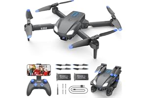 SOTAONE Drone for Kids with 1080P HD Camera - S350 Foldable Mini Drones Toys Christmas Birthday Gifts for Boys Girls, RC Helicopter Quadcopter with Altitude Hold, One Key Start, 3D Flips, 2 Batteries, Black