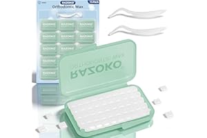 RAZOKO Orthodontic Wax for Braces Aligners Food Grade Pre-sectioned Dental Wax Square with Strong Adhesion,Safe for Kids & Ad