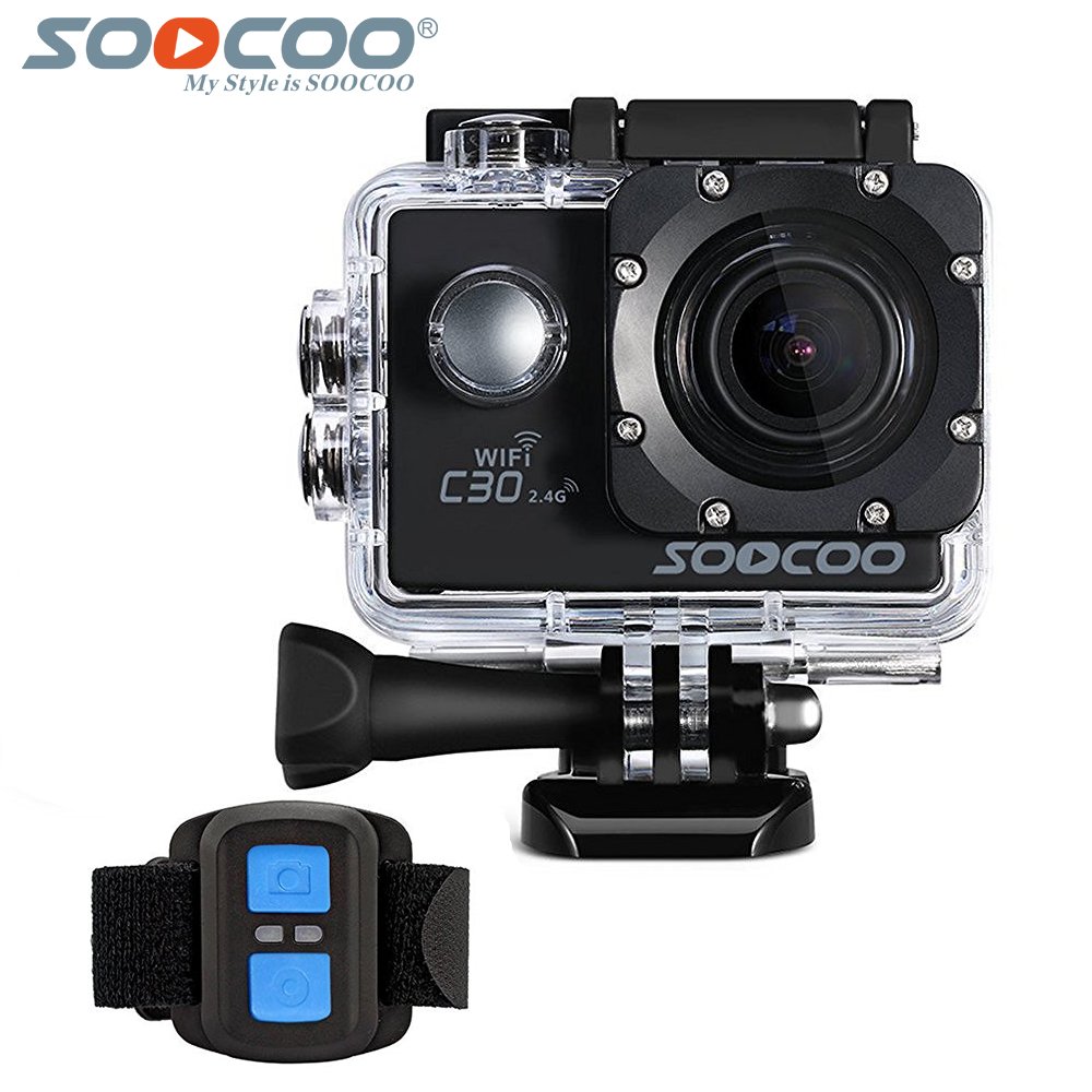 超美品 Tfカード 16gb Hd B07czxgwzf 1バッテリー充電器 黒 1pcs余分なバッテリー 2液晶画面 2 4gリモートコントロール 170度広角スポーツビデオカメラ自転車ヘルメットカムdv C30rアクションカメラ防水mp Wifiスポーツアクションカメラ Soocoo 4k ウェアラブル