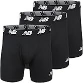 New Balance Men's Performance Boxer Briefs with Fly, Breathable Stretch Underwear, Moisture Wicking, Soft Waistband (3 Pack)