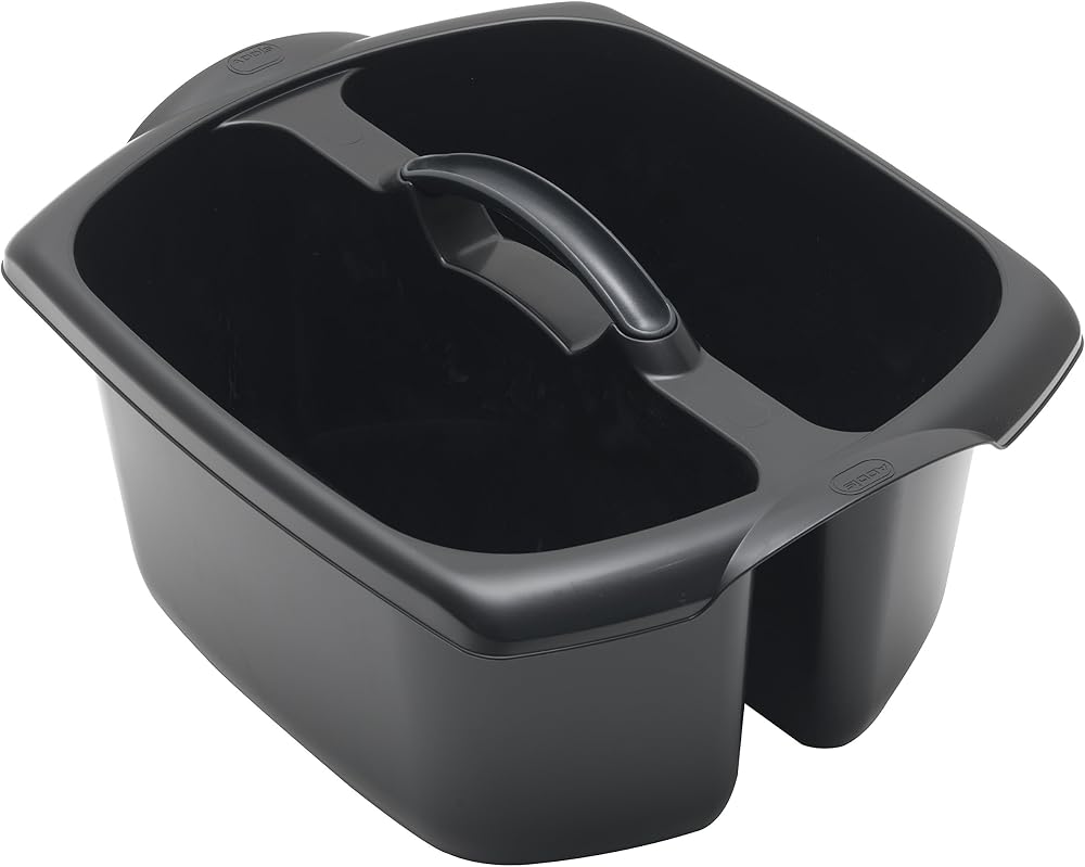 Addis Utility Cleaning Caddy Twin Compartment with Handle Black 32 x 38.5 x 20