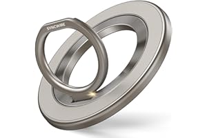 Syncwire Magnetic Phone Ring Holder for MagSafe, Magnetic Ring Holder Cell Phone Grip Stand Finger Ring Kickstand with Two-Sided Magnetic Compatible iPhone 16 Pro Max 15 14 13 12 Android - Titanium