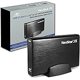 Vantec NexStar JX, USB 3.2 Gen1x1, 3.5" or 2.5” SATA III HDD/SSD Drive Green Enclosure with eSATA (NST-358SU3-BK), Black