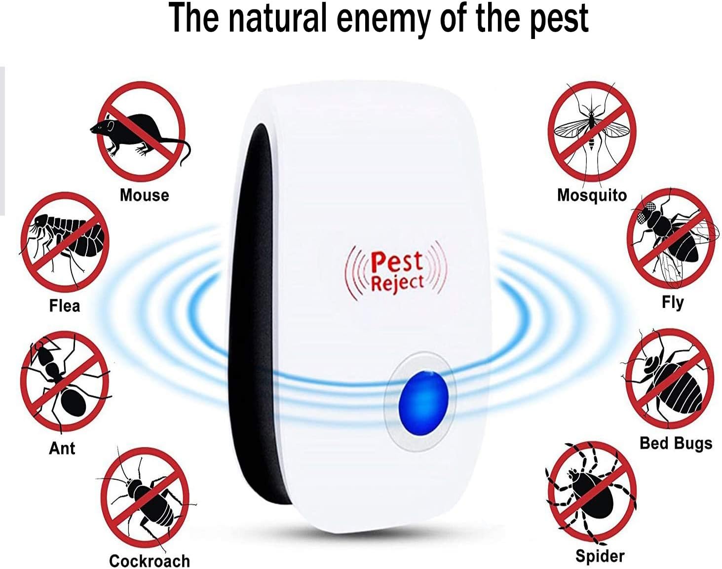 Hatrinna Pest Repellent, Ultrasonic Pest Repeller 6 Pack, Electronic Plug in Pest Control Set for Indoor, Home, Kitchen, Bedroom, Office, Hotel, Garages, Warehouse, Safe for Human and Pet : Garden & Outdoor