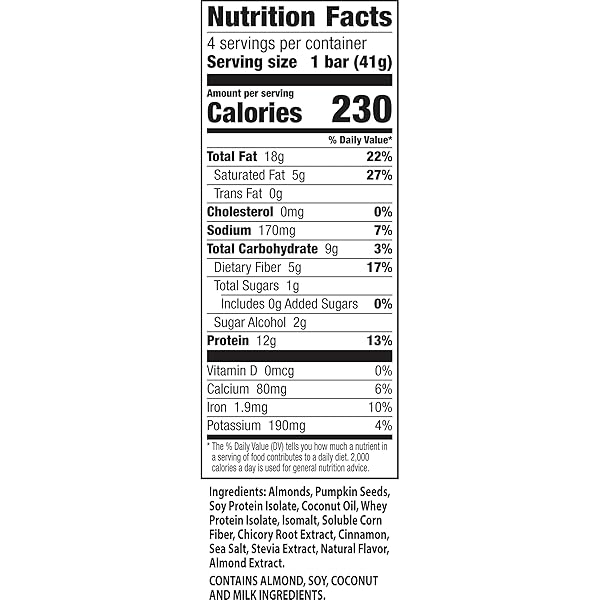 RATIO CRUNCHY BAR, TOASTED ALMOND, 12G PROTEIN, KETO FRIENDLY, 5.8 OZ (4 BARS)