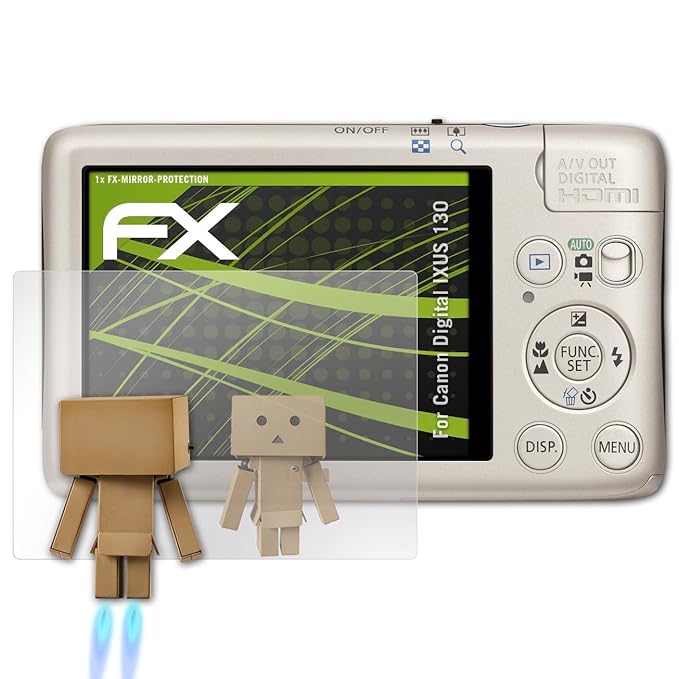 atFoliX Displayfolie für Canon Digital IXUS 130 Spiegelfolie, Spiegeleffekt FX Schutzfolie