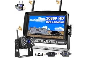 Wireless Backup Camera, DOUXURY IP69 Waterproof 170° Wide View Angle HD 1080P Backup Camera + HD LCD 7" Monitor, Digital Wire