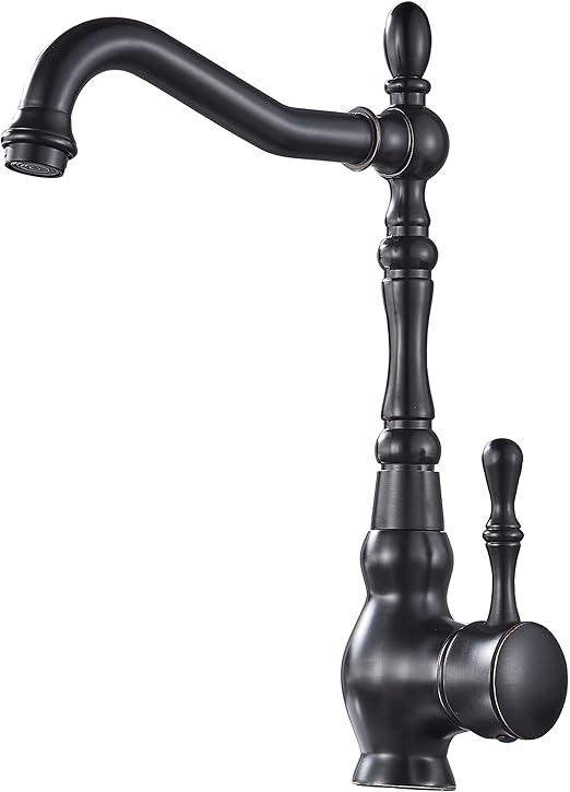 SUGU Schwarz Antikes Messing Einlochmontage Einhebelmischer