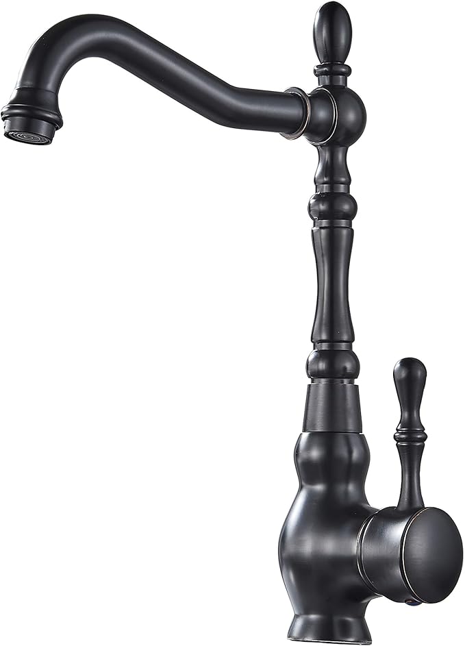 SUGU Schwarz Antikes Messing Einlochmontage Einhebelmischer