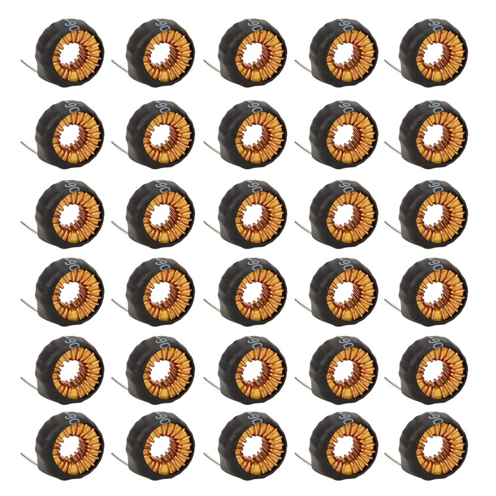30PCS Horizontal Toroid Inductor 5026 15UH 6A 0.7mm Copper Wire Coil with Casing Pipe for PCB Circuit Board Toroidal Inductance