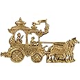 Gangesindia Brass Wall Hanging Mahabharat/Geeta Arjun Chariot (Rath) with Hanuman ji was Seated On Arjun's Chariot | Shri Krishna Gave The Knowledge of Geeta Upanishads to Arjun Through Geeta