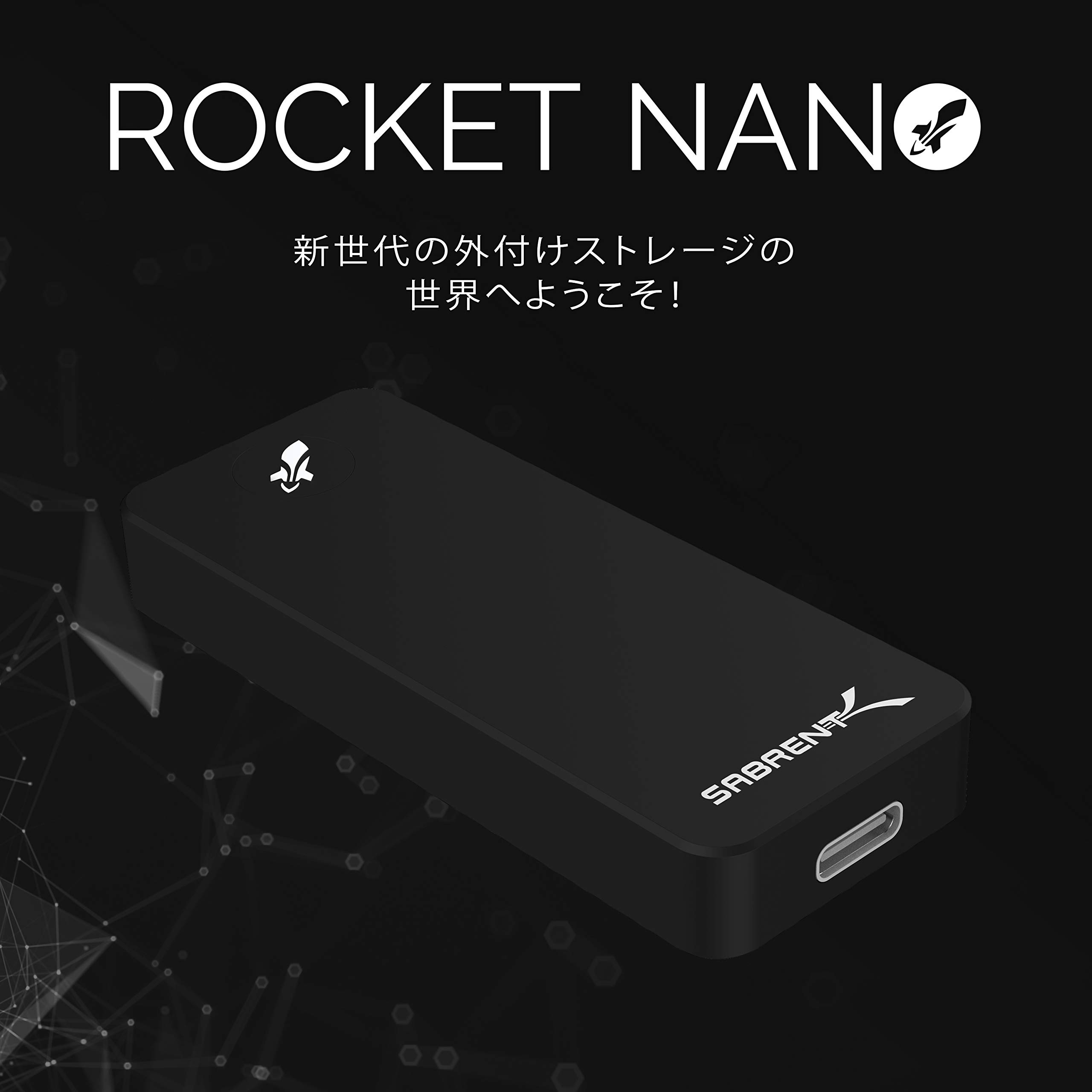 SABRENT Rocket Nano 512GB USB 3.2 10Gb/s External Aluminum SSD (Black) (SB-512-NANO-BLK)