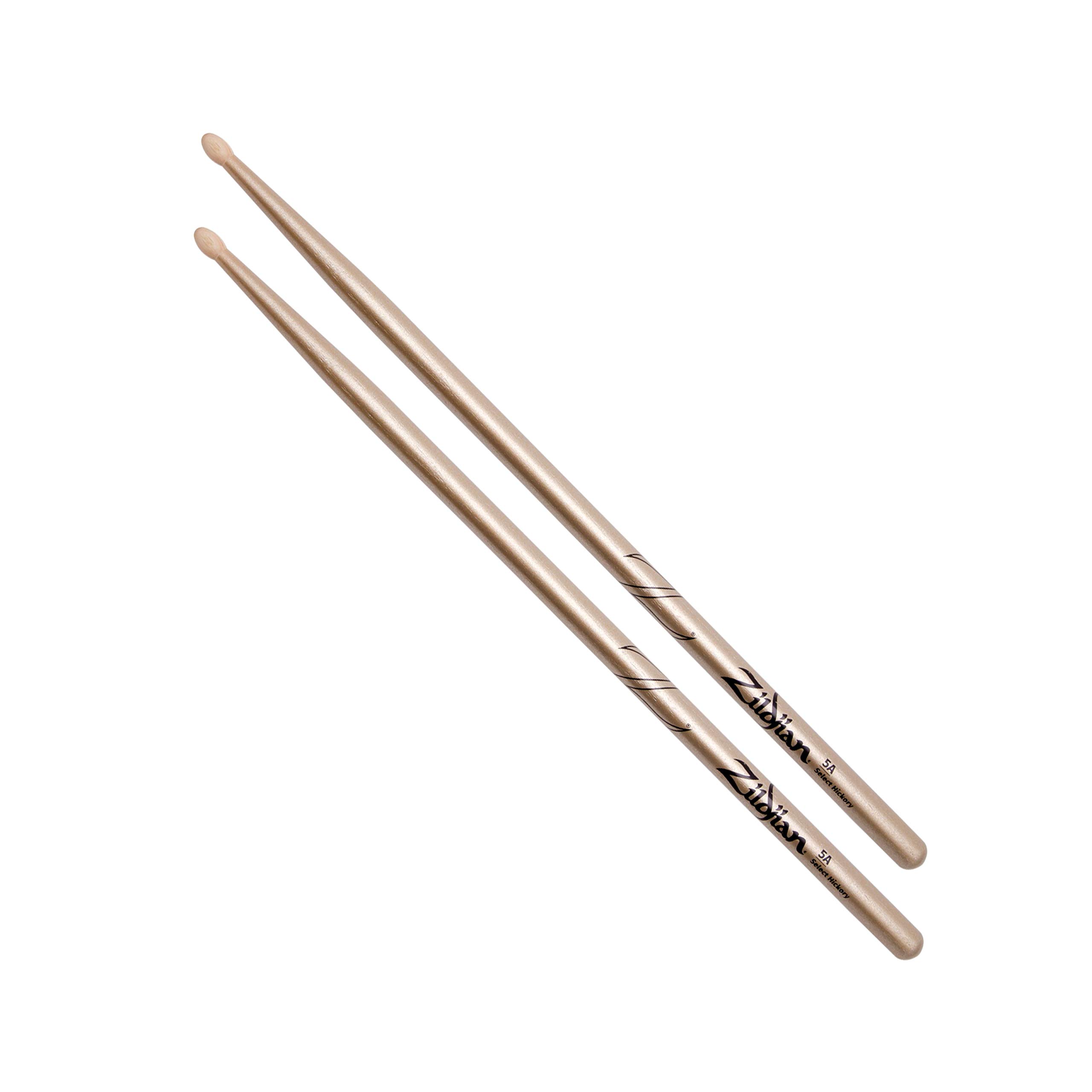 Zildjian 5A Hickory Drumsticks - Wood Tip