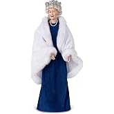 The Ashton-Drake Galleries Queen Elizabeth II Sapphire Elegance Portrait Doll, 15 Inches, Hand-Painted Porcelain, Blue Velvet Dress and A Faux Diamond-Accented Crown