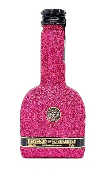 Legend Of Kremlin Vodka Mini 5cl (40% Vol) - Bling Bling Glitzer Glitzerflasche Flaschenveredelung für besondere Anlässe - Ho