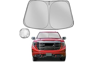Fonowka Windshield Sun Shade for 2019-2025 GMC Sierra 1500 2500 3500 Foldable Sun Sunshade for Car Front Window Blocks UV Rays and Heat Automotive Interior Protector Custom Fit Accessories