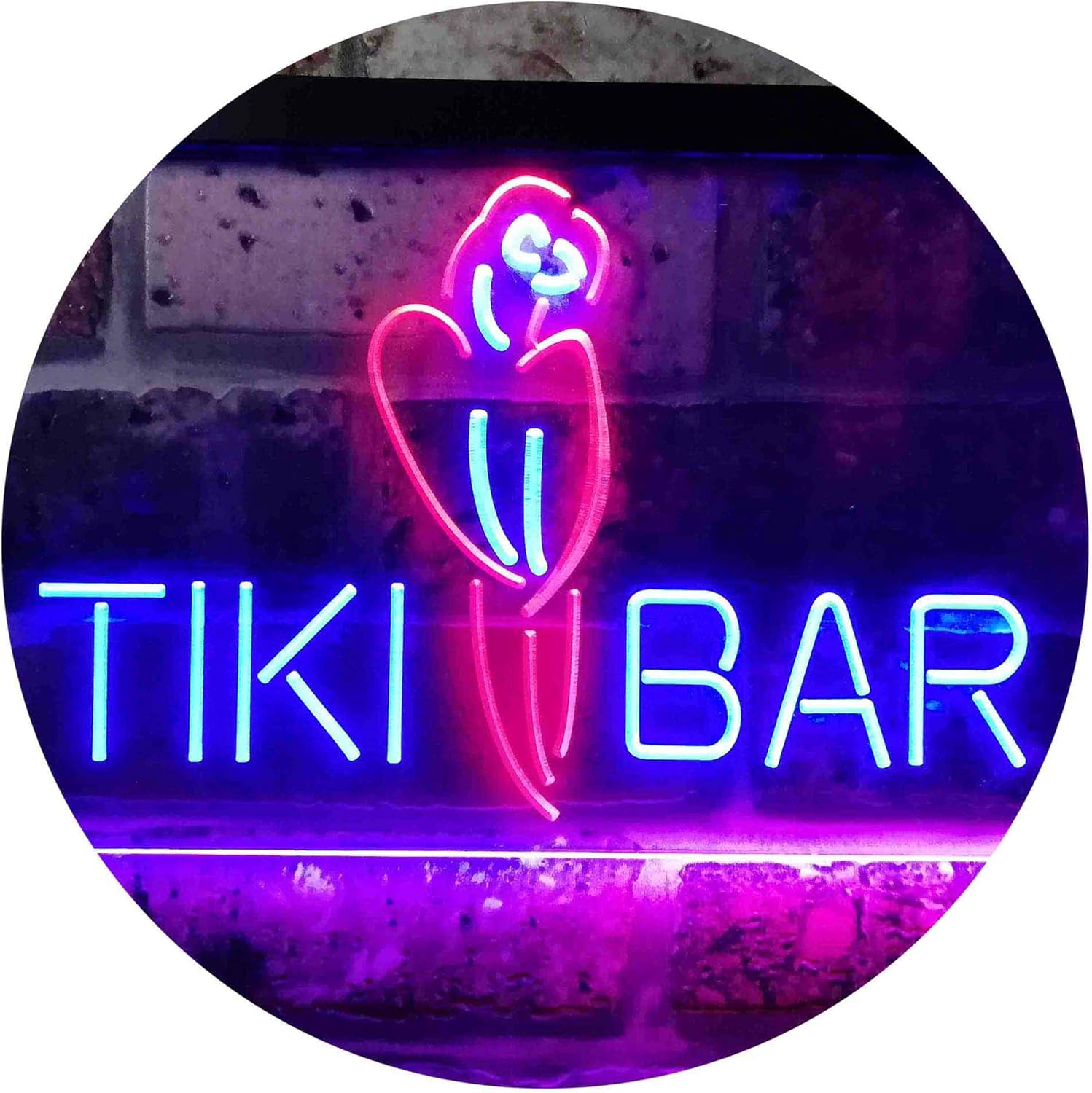 ADVPRO Tiki Bar Parrot Dual Color LED Neon Sign Red & Blue 600 x 400mm