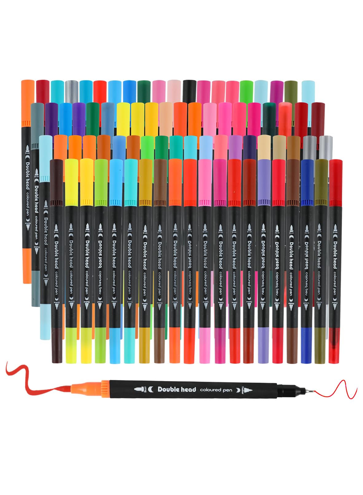 80 Colours Dual Tip Brush Pens, Extra Fine and Brush Tips Colored Pens for Adults, Coloring Markers for Coloring Book Bullet Journaling Note Taking Hand Lettering