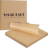 SMARTAKE 4x4 Inch Parchment Paper Sheets, 200Pcs Unbleached Parchment Paper for Baking, Non-Stick Precut Square Baking Paper, for Wrapping Candy Seprating Cup Cake Cookie and More
