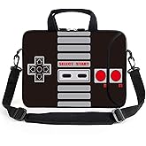 AMARY 14" 15" 15.4" 15.6" laptop sleeve chromebook case adjustable shoulder strap with handle accessory pocket for men women (Games)