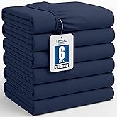 Utopia Bedding Twin Fitted Sheets - Bulk Pack of 6 Bottom Sheets - Soft Brushed Microfiber - Deep Pockets - Shrinkage & Fade Resistant - Easy Care (Navy)